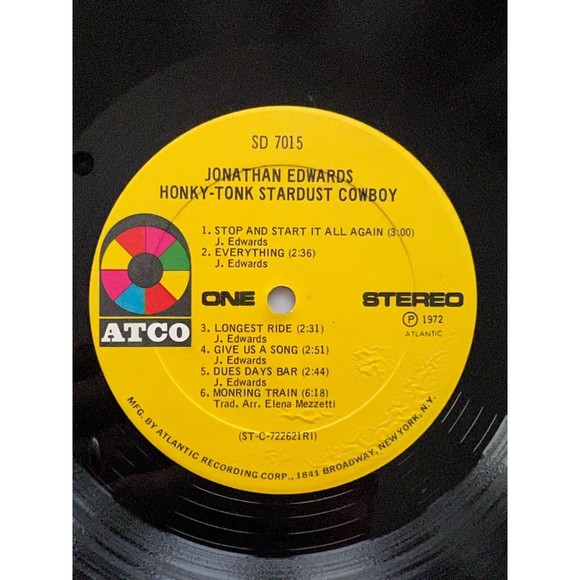 Jonathan Edwards Self Titled / Honky Tonk Stardust Cowboy LP VG+/VG - Picture 10 of 13